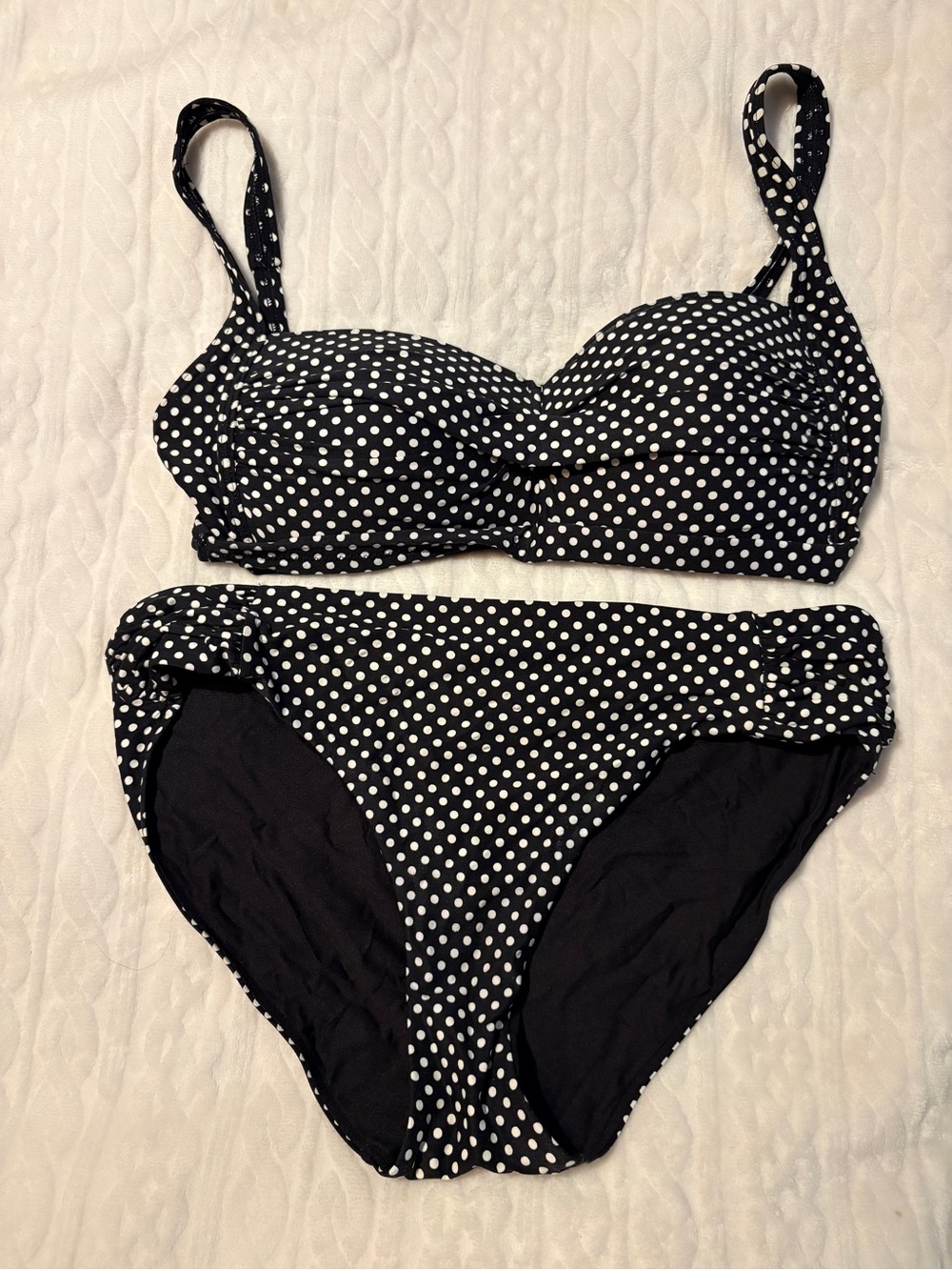 Nip Tuck -Classic Black & White Polka Dot Bikini Set - Women's Swim Size US 10